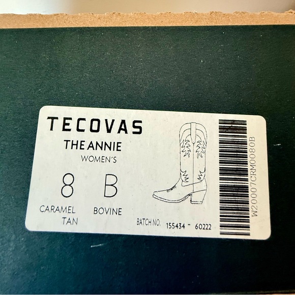 NEW in original box, never worn Tecovas Annie in Caramel. Size 8 - Picture 5 of 5